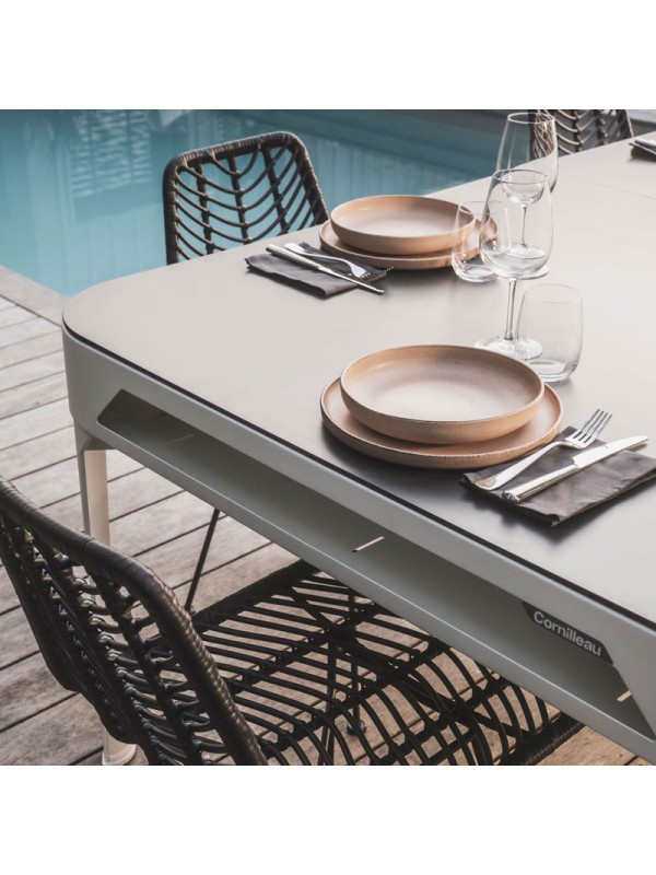 Cornilleau Hyphen biljard miza – bela z light grey podlogo